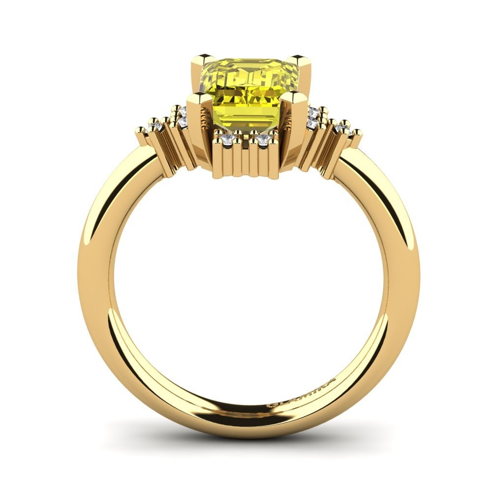 14k Oro Amarillo Anillo de compromiso Varese