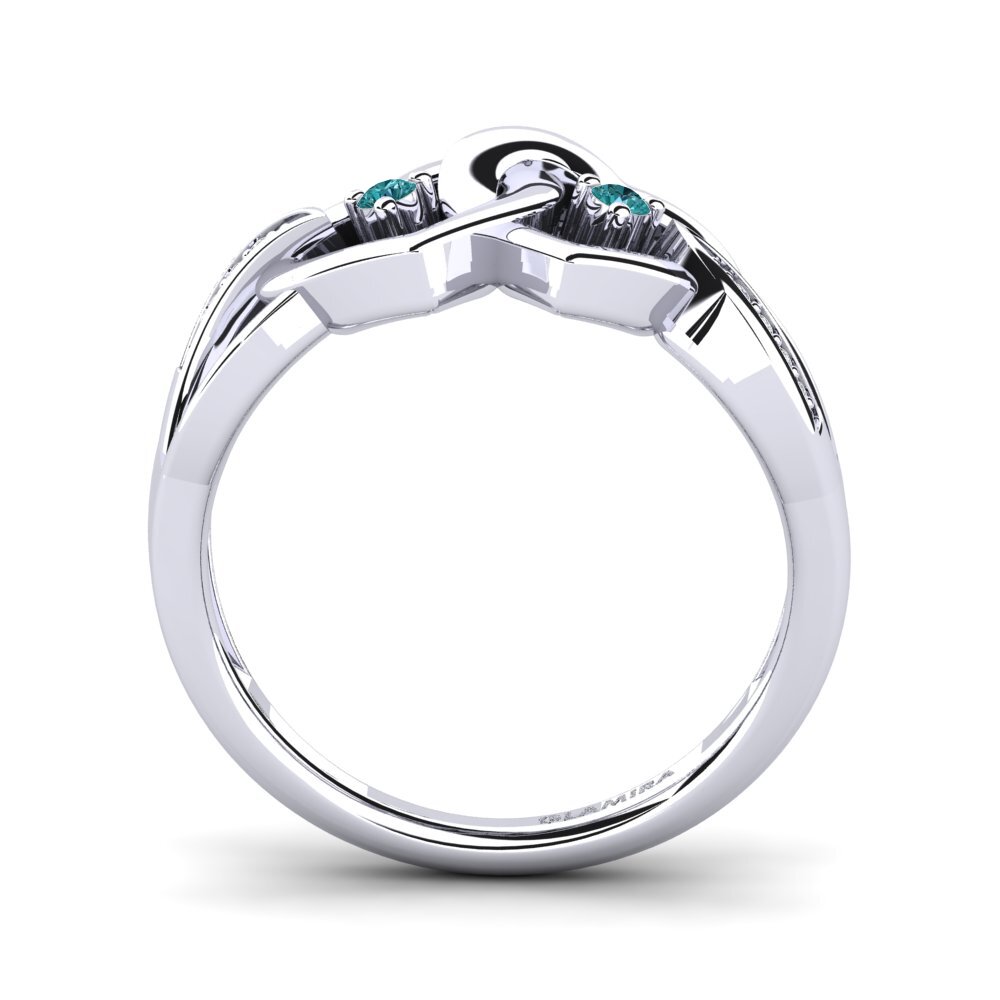 950 Palladium Blue Diamond Ring Vaudis