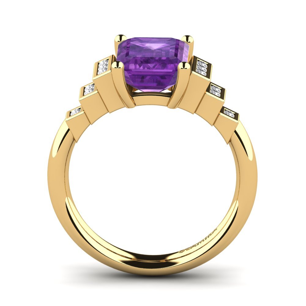 14k Oro Amarillo Anillo de compromiso Verona