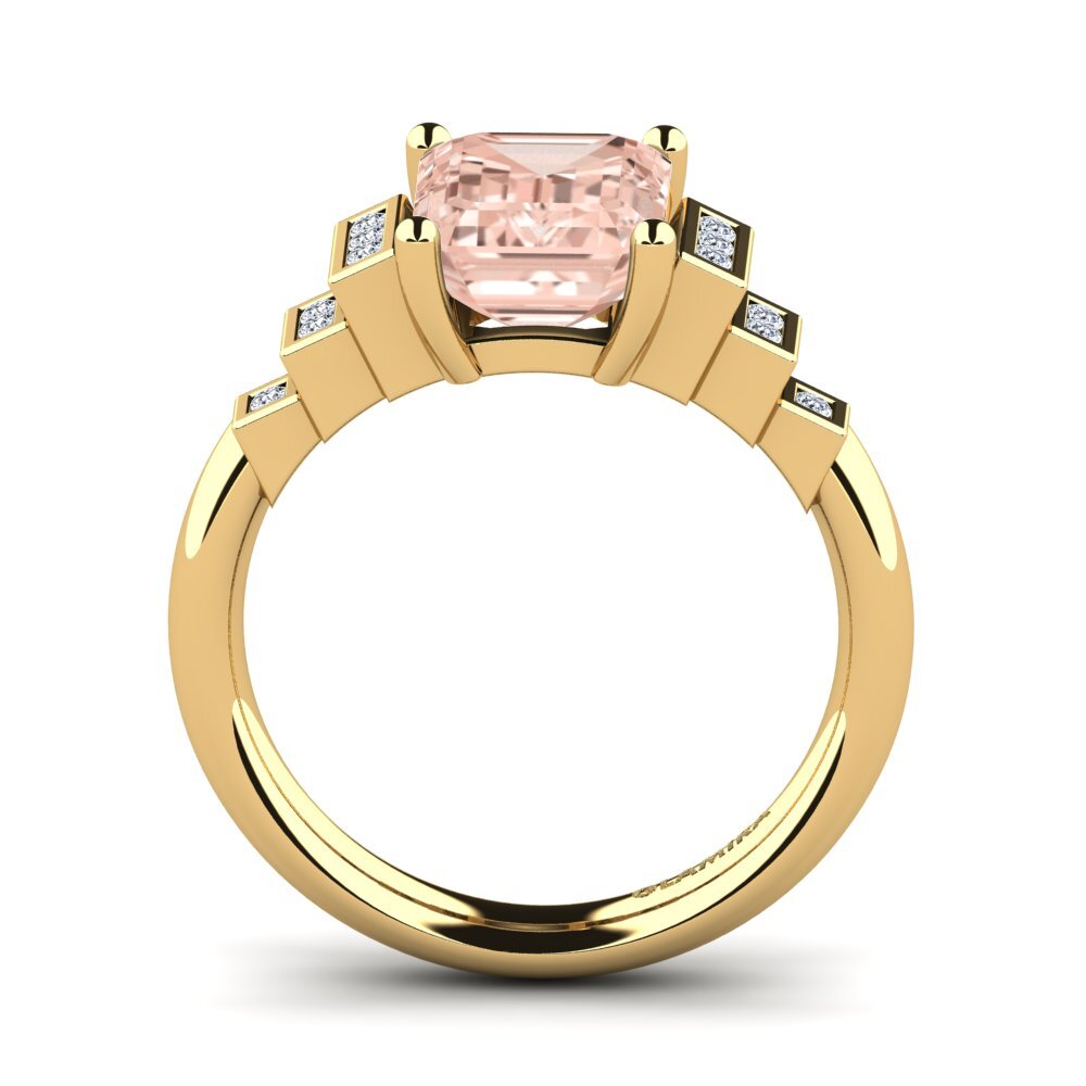 14ct Yellow Gold Morganite Engagement Ring Verona