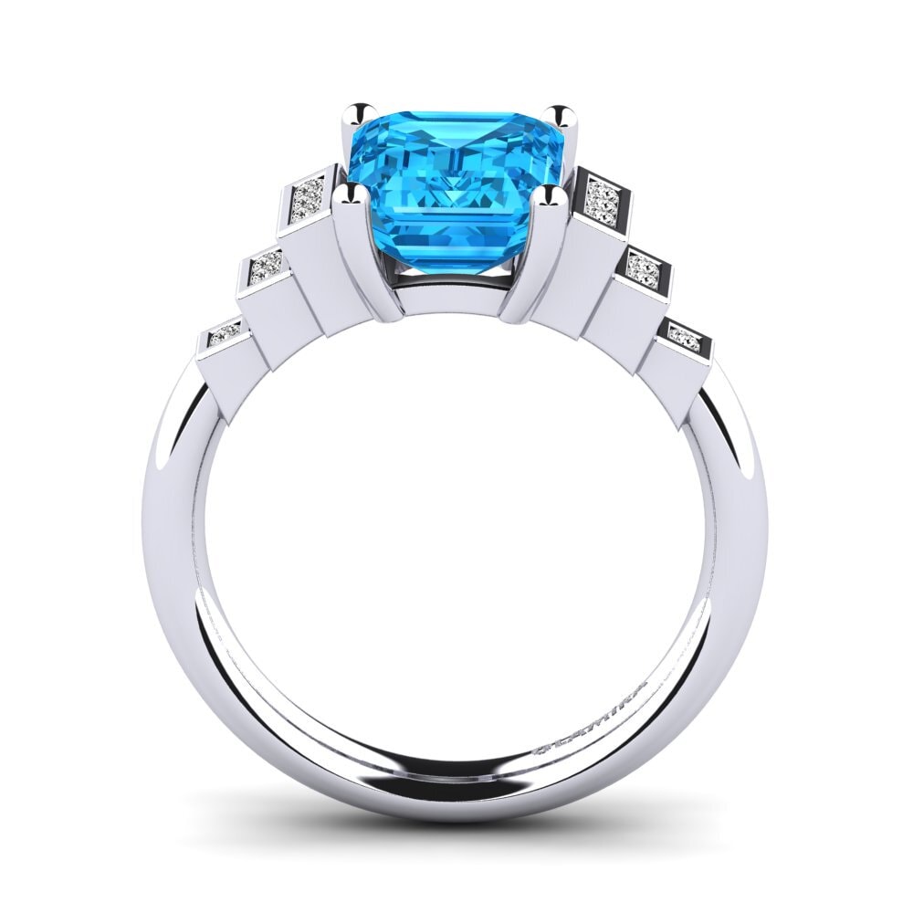 Topacio azul Anillo de compromiso Verona