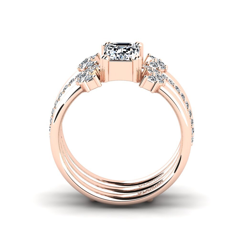 14K Rood Goud Smaragd Ringen Vexemi - SET
