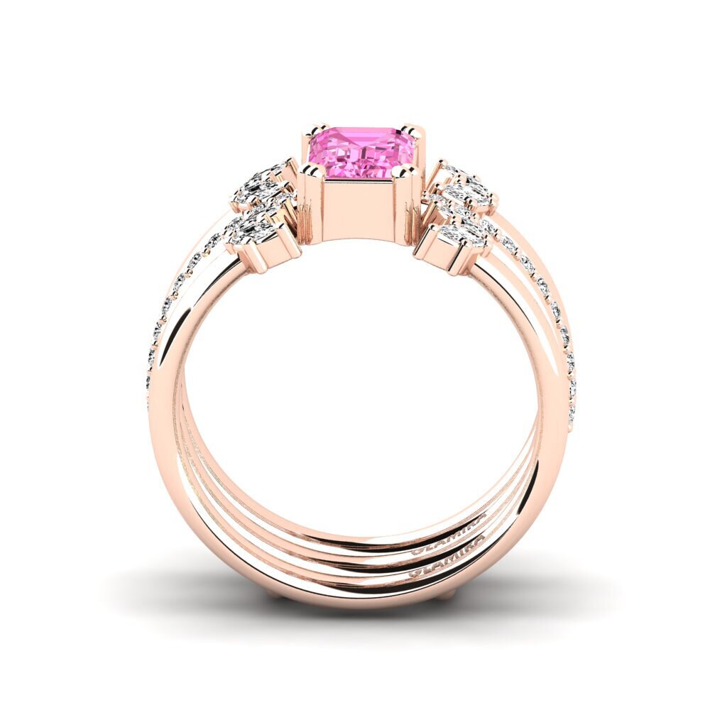 14ct Rose Gold Pink Topaz Ring Vexemi - SET