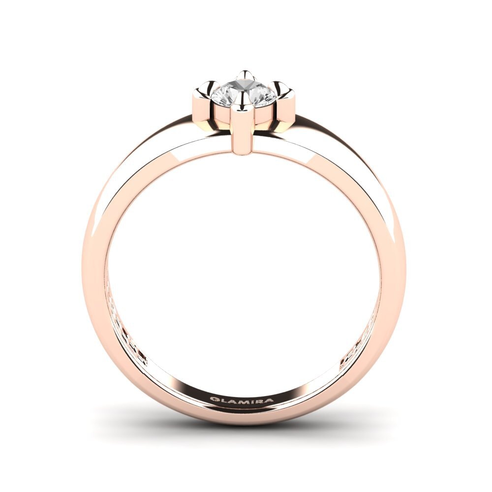9ct Rose Gold White sapphire Men's Ring Viaggio