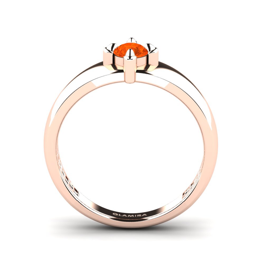 14ct Rose Gold Fire Opal Men's Ring Viaggio