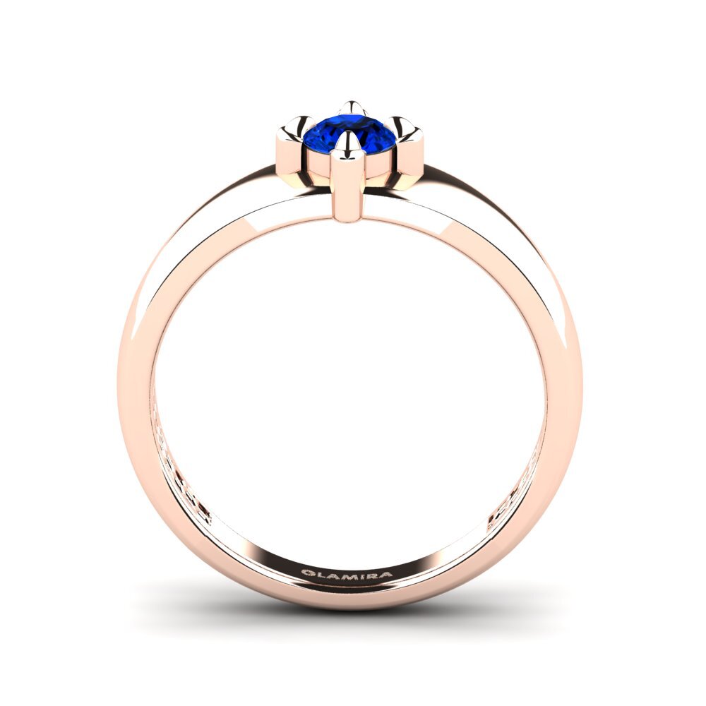 9ct Rose Gold Sapphire (Lab Created) Men's Ring Viaggio