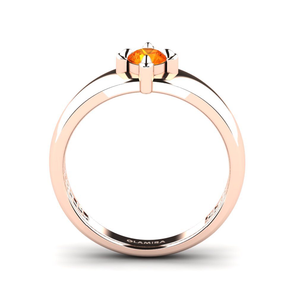 9ct Rose Gold Orange Sapphire Men's Ring Viaggio
