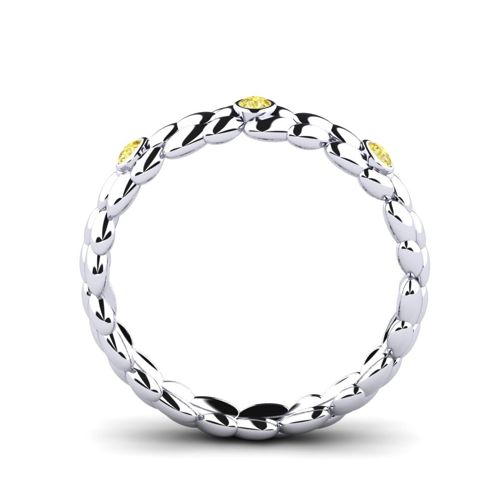 Round Yellow Sapphire Ring Victorina
