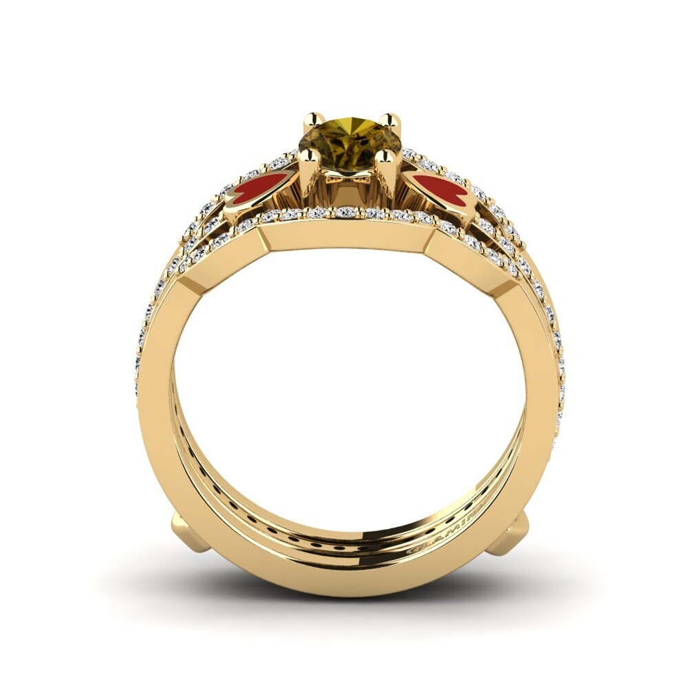 Brauner Zirkon Ring Vigetea - SET