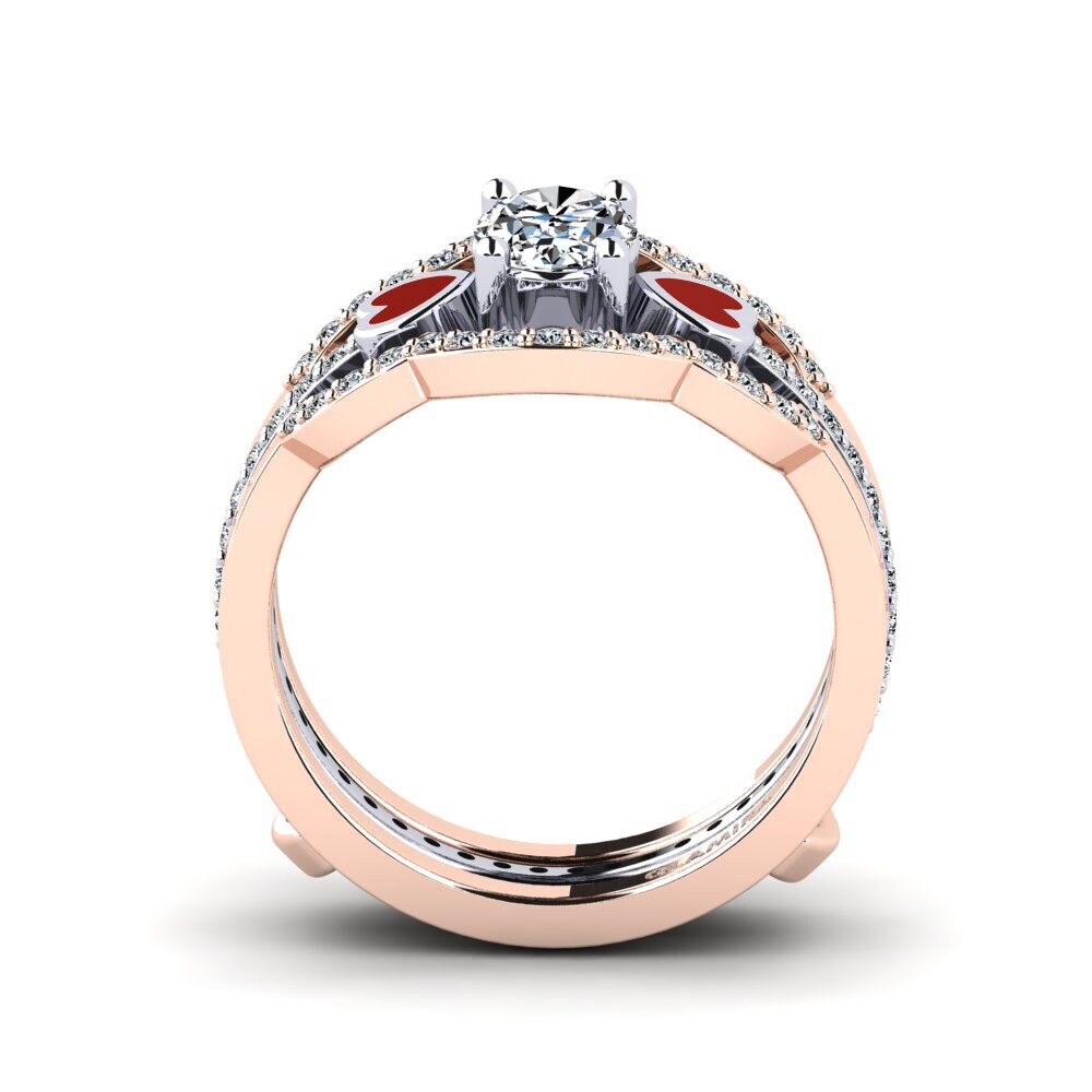 375 Rot & Weißgold Ring Vigetea - SET