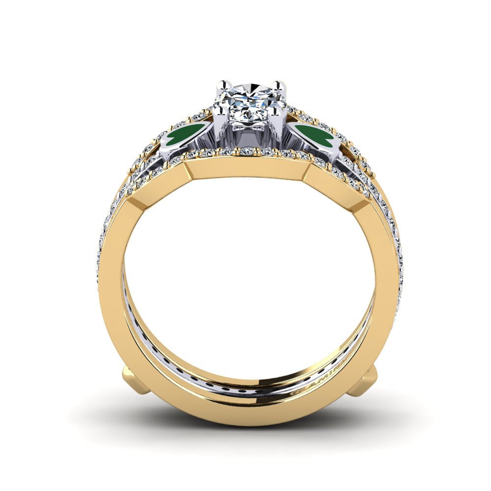750 Gelb & Weißgold Ring Vigetea - SET