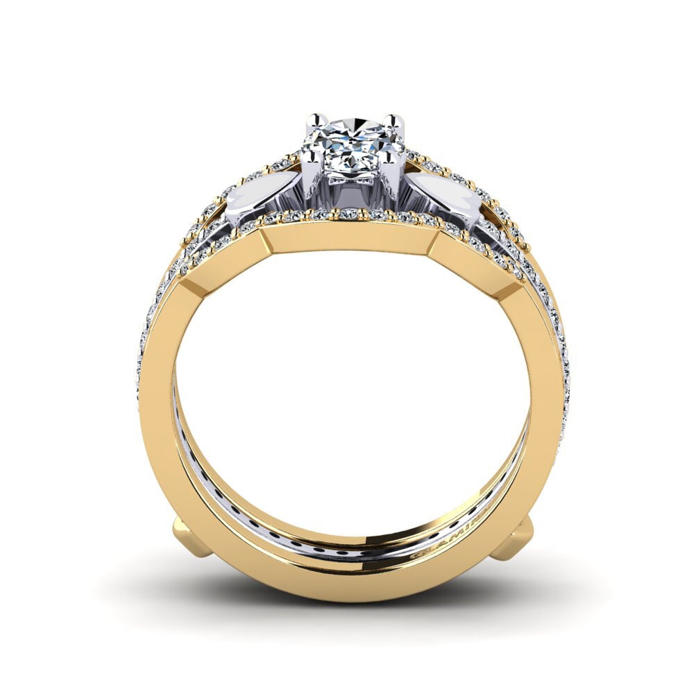 Or Jaune & Blanc 14k Bague Vigetea - SET