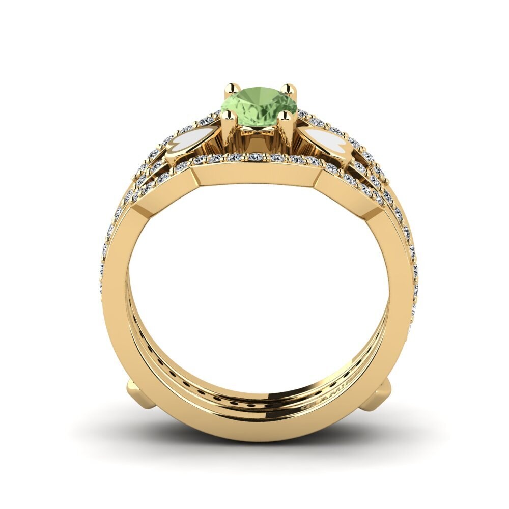 Zafiro Verde Anillo Vigetea - SET