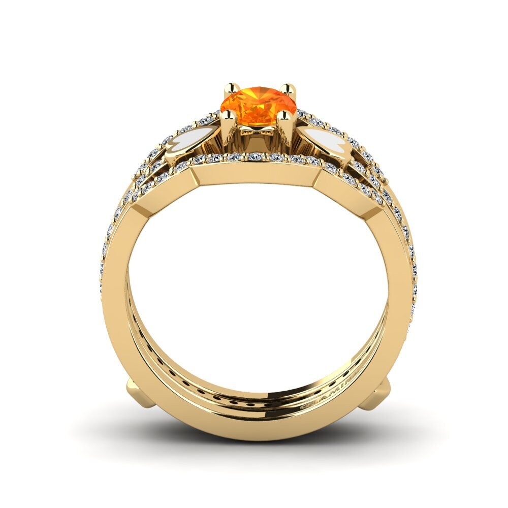 Orangefarbener Saphir Ring Vigetea - SET