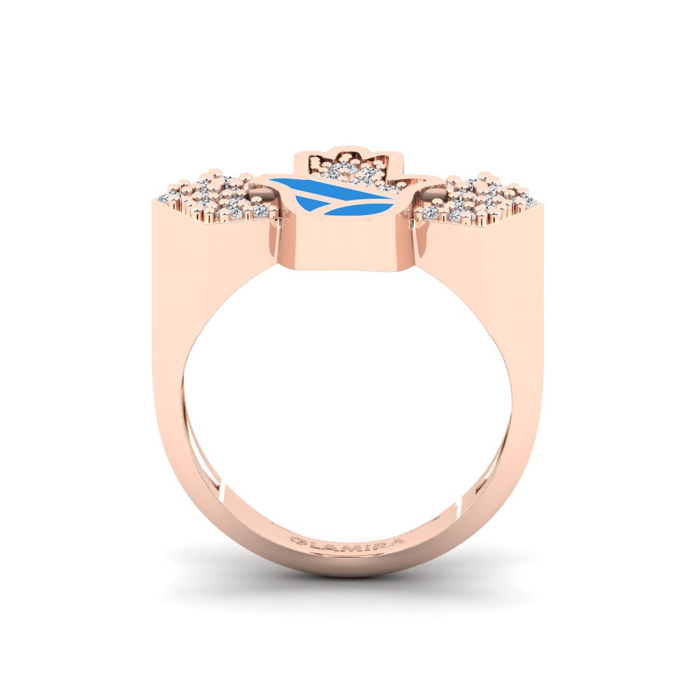 14k Oro Rosa Anillo meñique Vikela