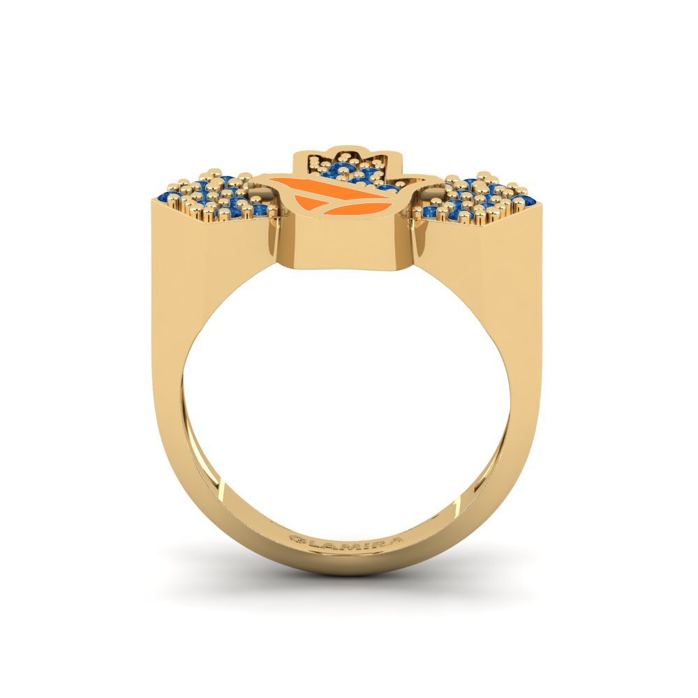 Zircone Bleu Foncé Anneau rose Vikela