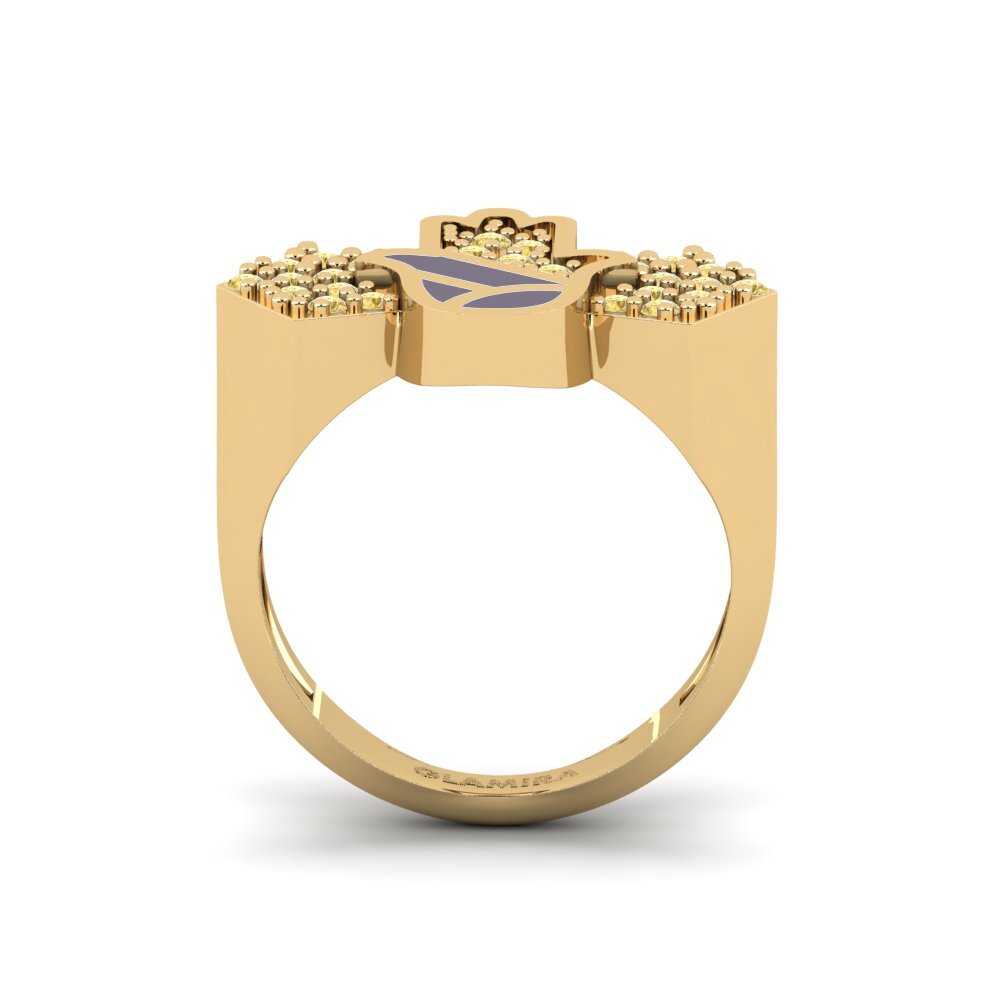 Yellow Diamond Pinky Ring Vikela