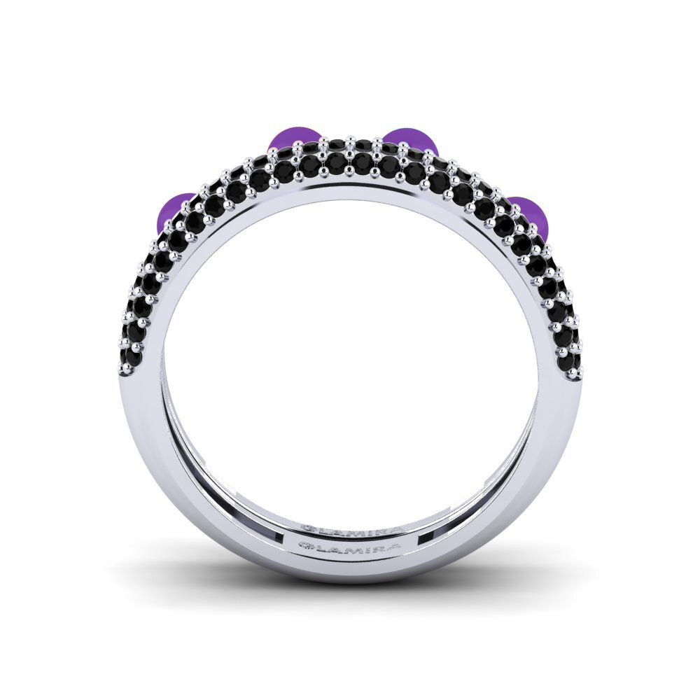 Schwarzer Diamant Stapelbarer Ring Vind