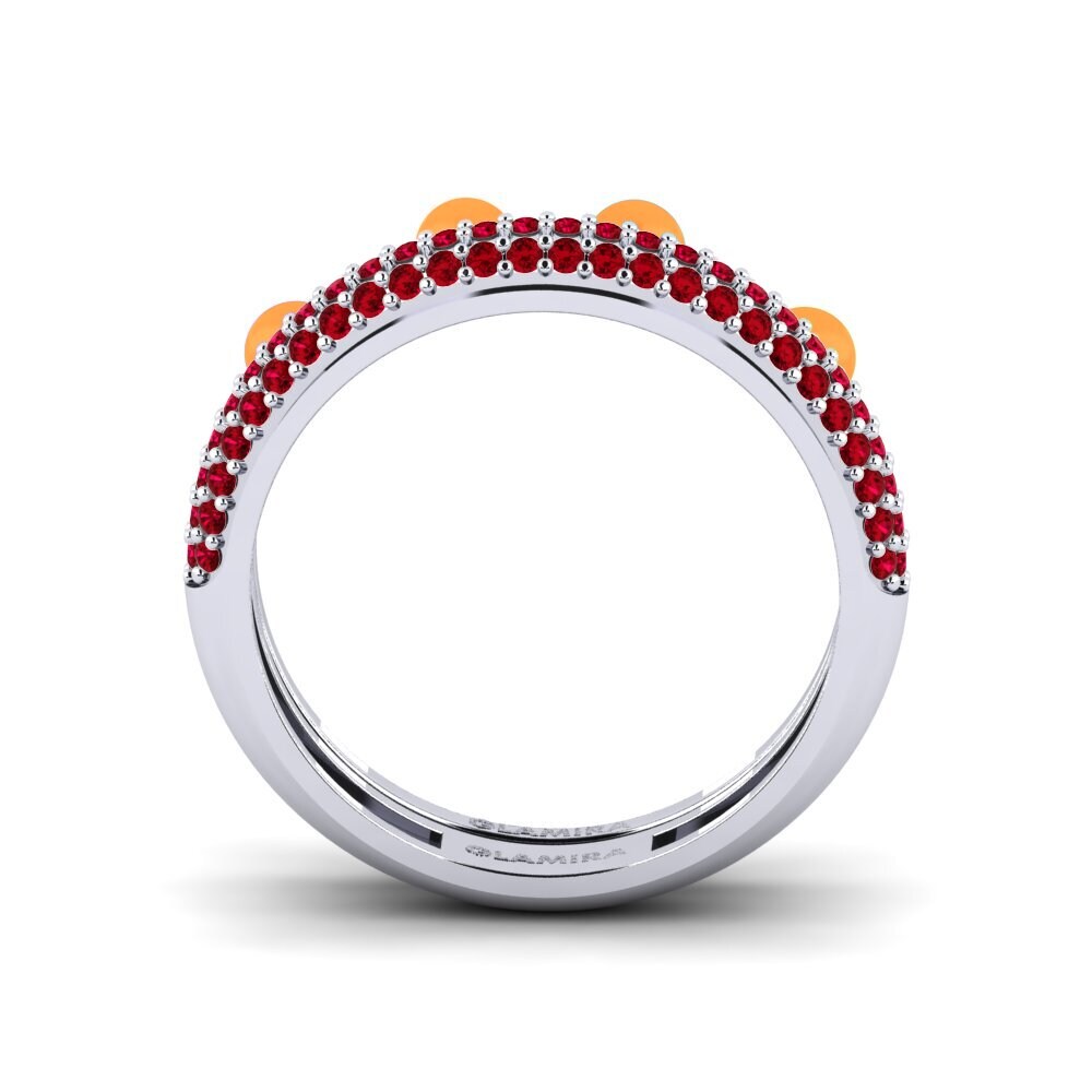 Red Zirconia Stackable Ring Vind
