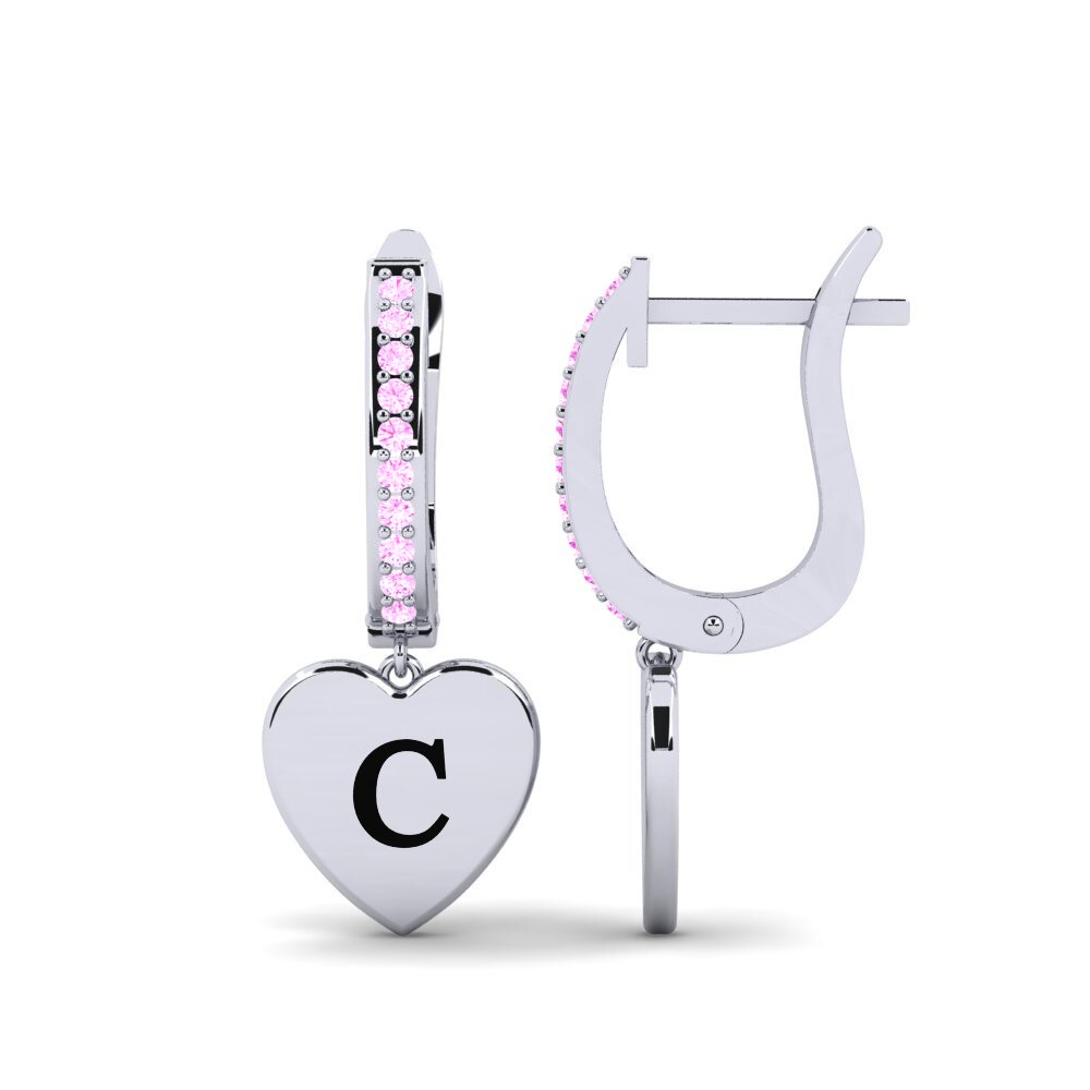 Pink Sapphire Women's Earring Vingtieme - C
