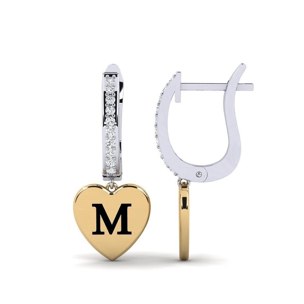 14ct White & Yellow Gold Women's Earring Vingtieme - M