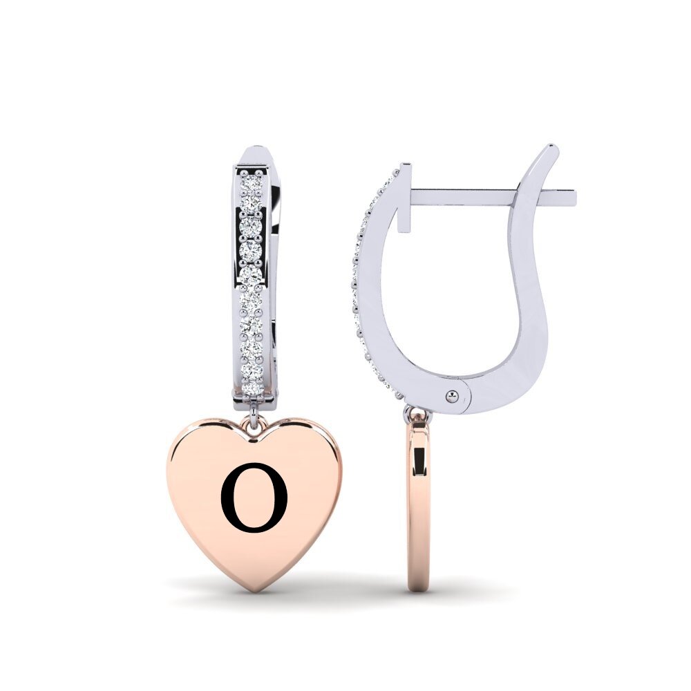 14ct White & Rose Gold Women's Earring Vingtieme - O