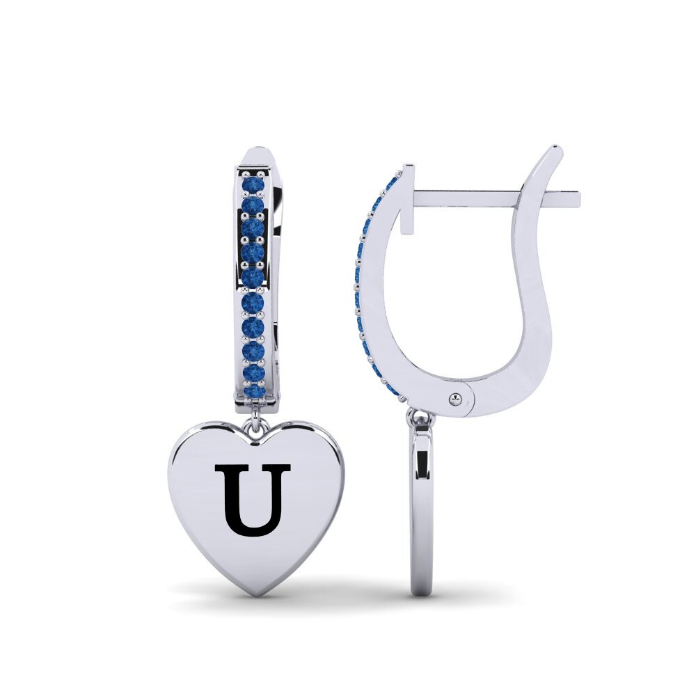 Dark Blue Zirconia Women's Earring Vingtieme - U