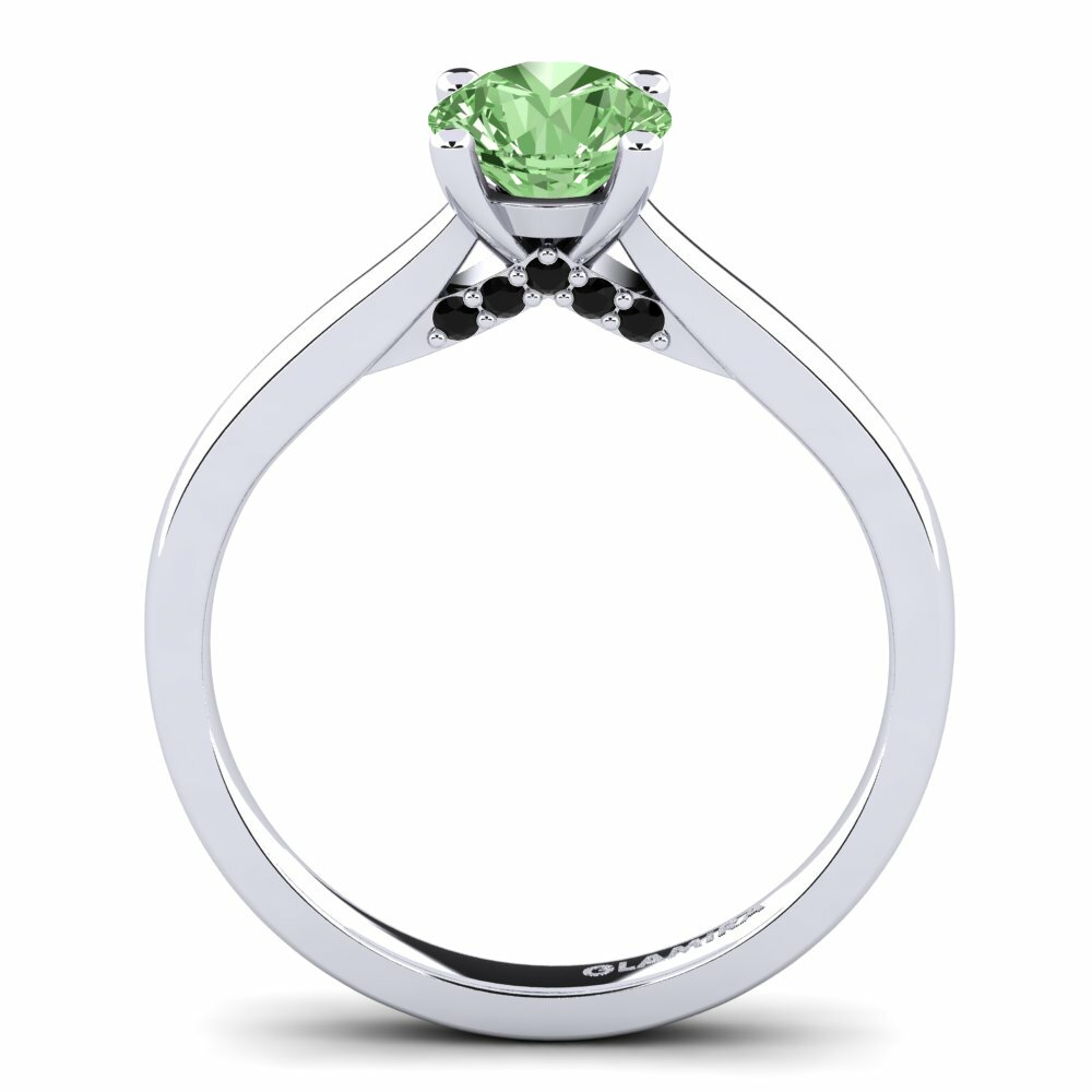 Bague de fiançailles Violet Diamant Vert