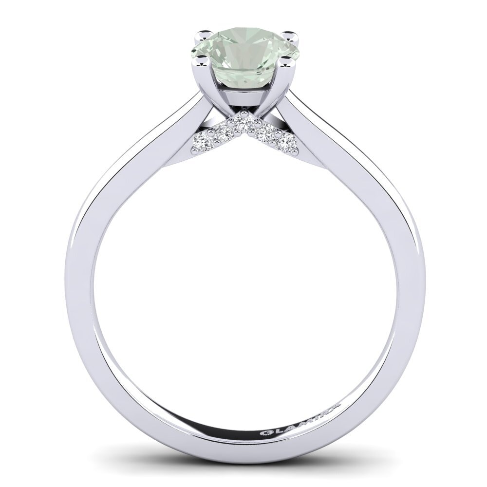 Green Amethyst Engagement Ring Violet