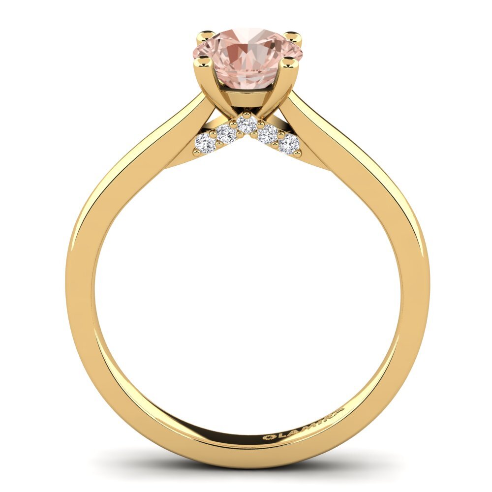 14ct Yellow Gold Morganite Engagement Ring Violet
