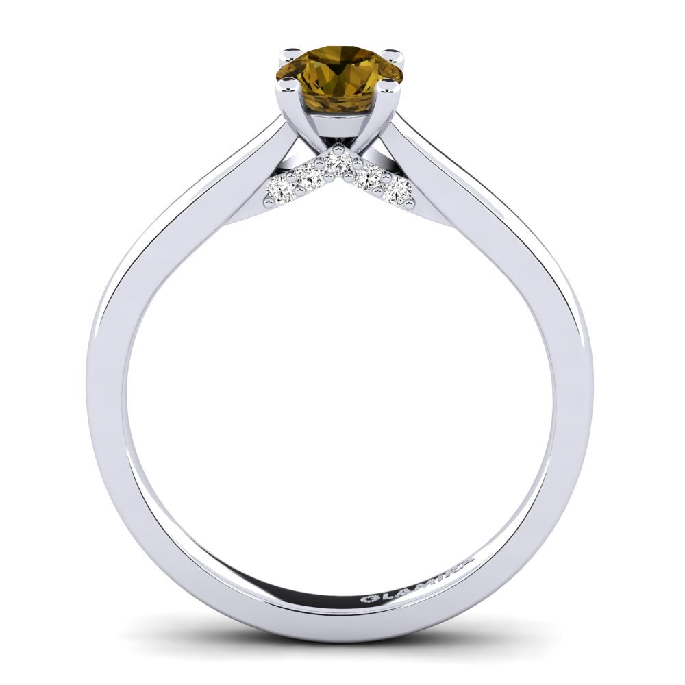 Brown Zircon Engagement Ring Violet 0.5 crt