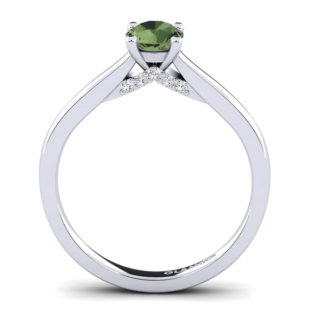 Green Sapphire Engagement Ring Violet 0.5 crt