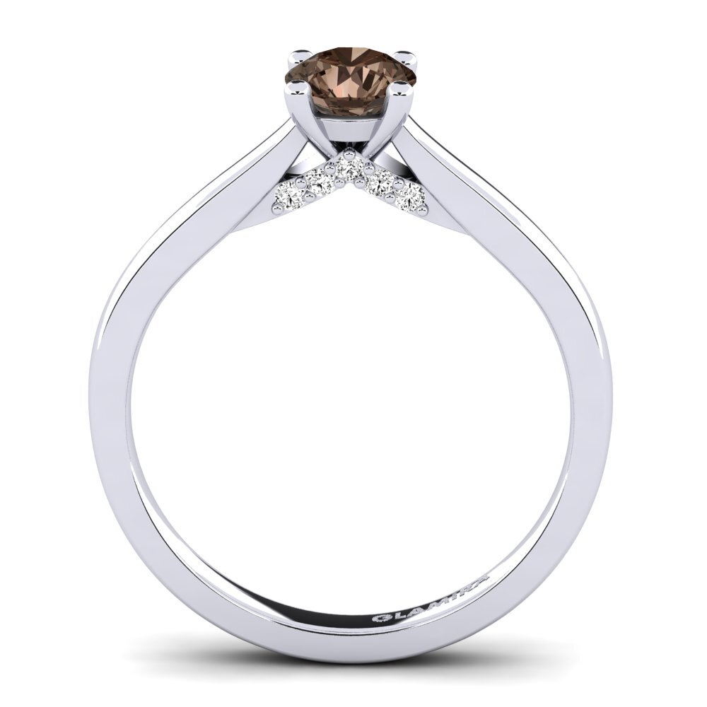 Smoky Quartz Engagement Ring Violet 0.5 crt