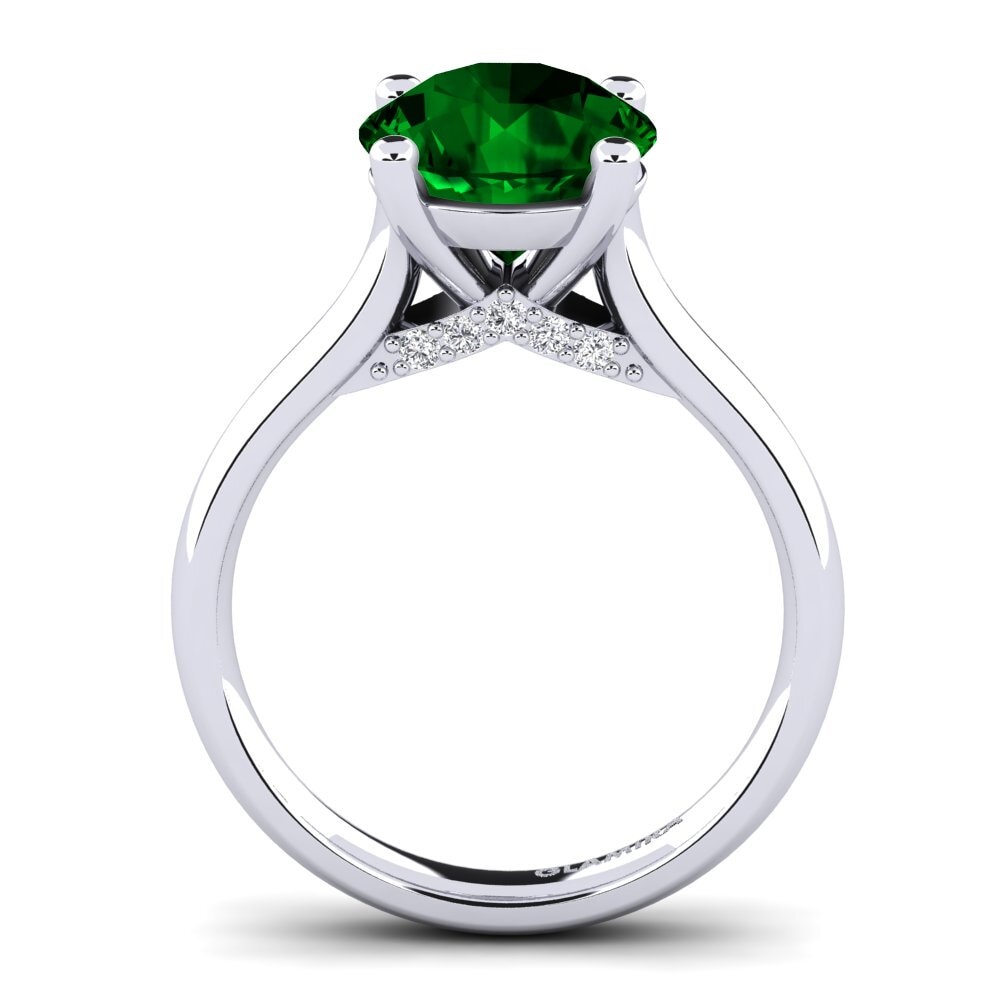 Green Zirconia Engagement Ring Violet 3.0 crt