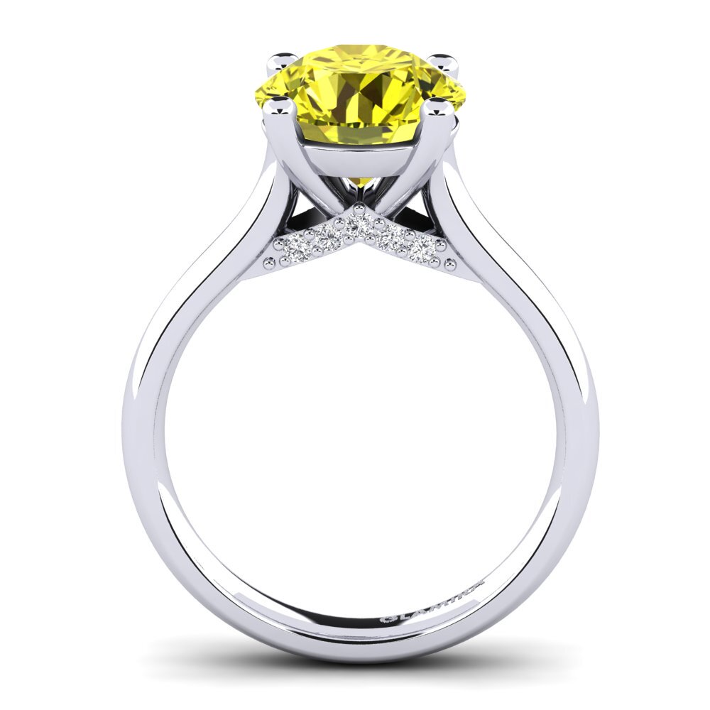 Yellow Diamond Engagement Ring Violet 3.0 crt