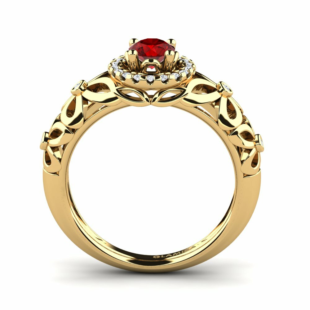 Ruby (Lab Created) Engagement Ring Vivyan