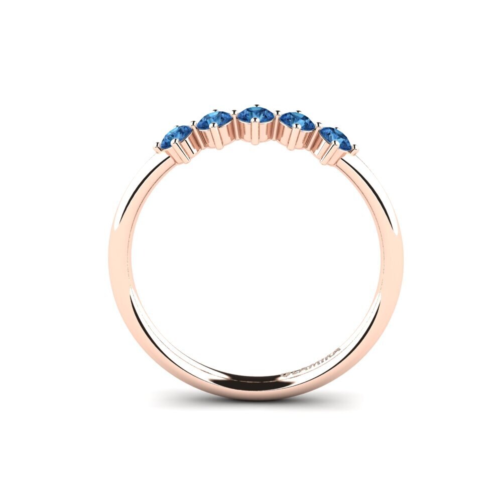 Zircônia azul escuro Anel de Noivado Viyanka