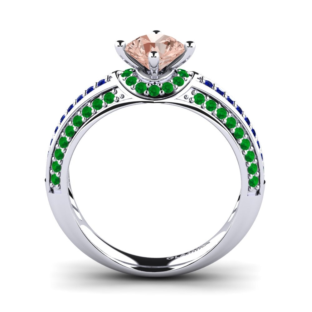 9ct White Gold Morganite Engagement Ring Voileta