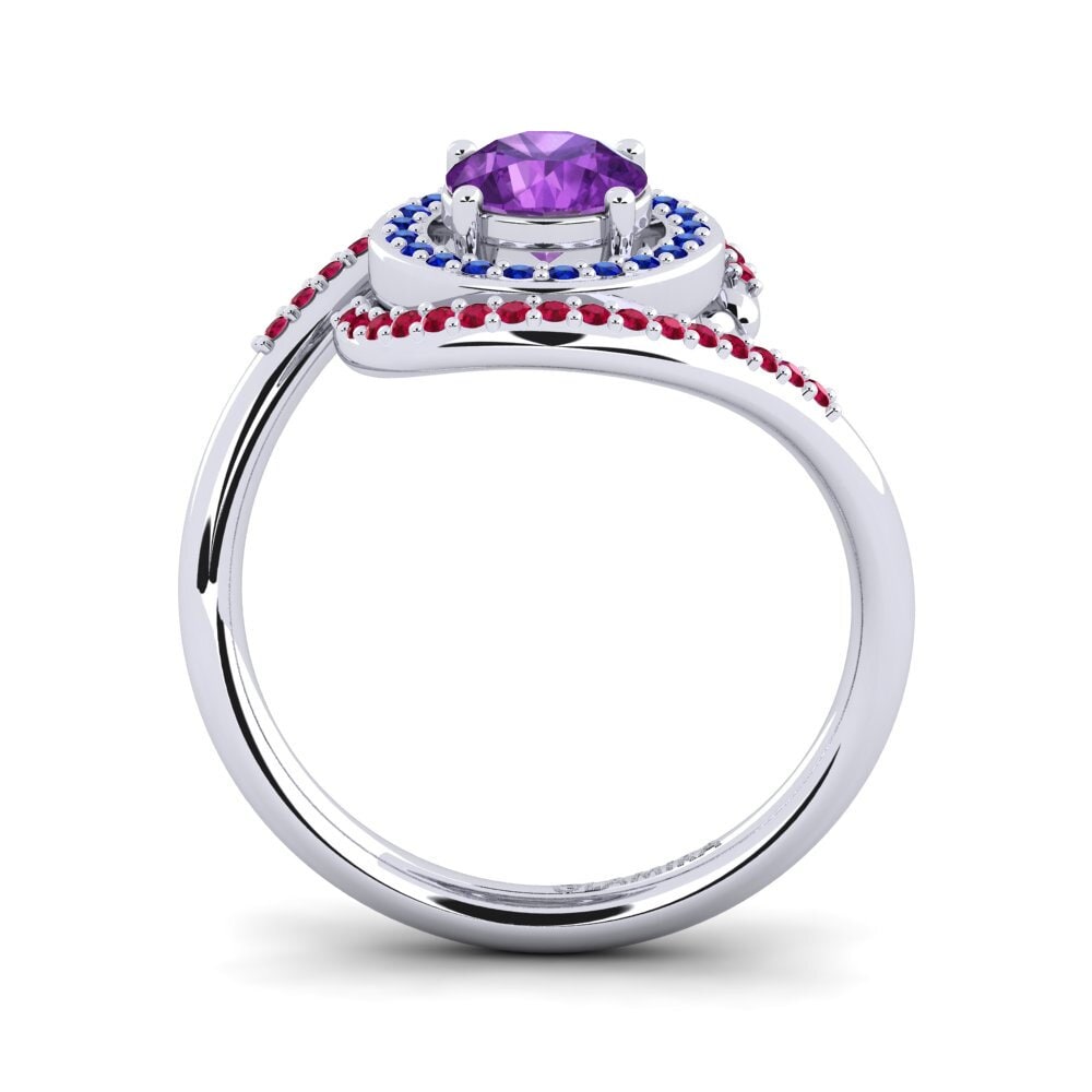 White Silver Engagement Ring Vulnavia