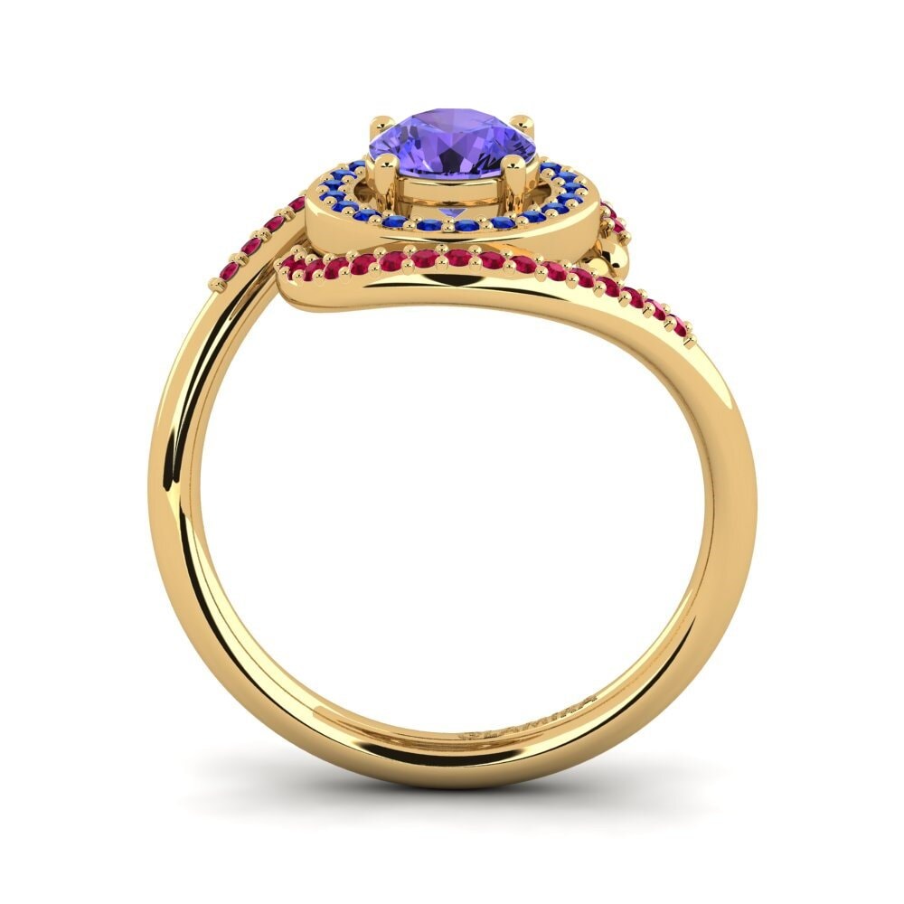 14ct Yellow Gold Tanzanite Engagement Ring Vulnavia