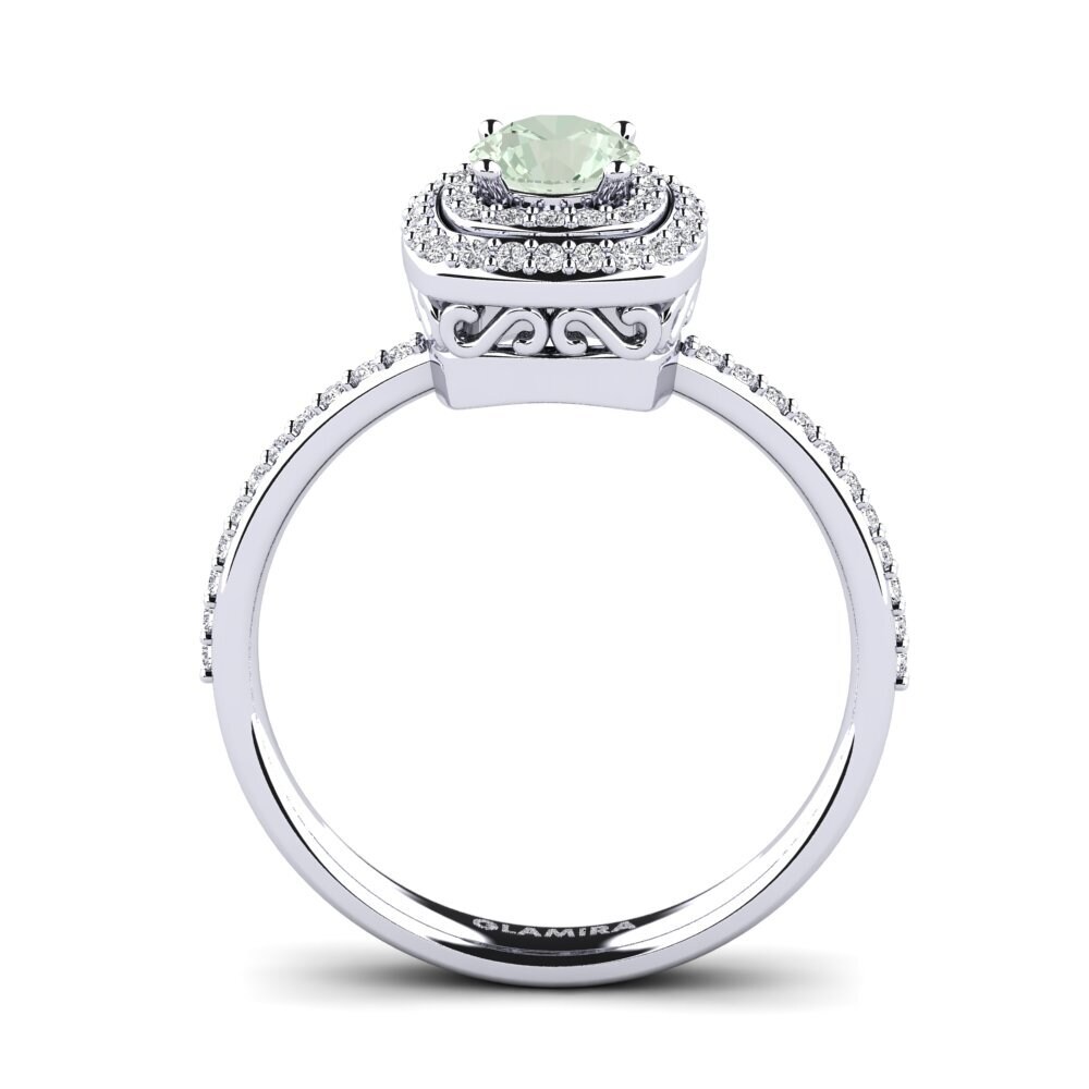 Green Amethyst Engagement Ring Wasko
