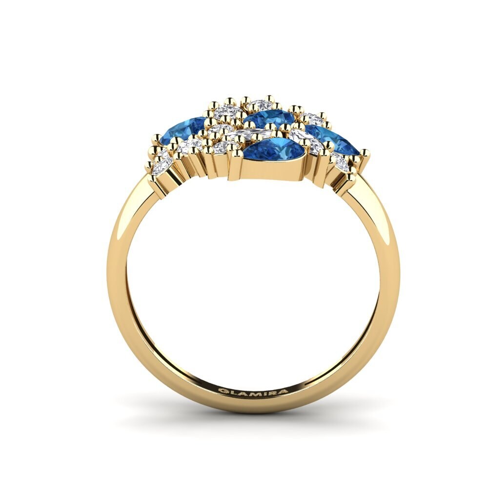 Dunkelblauer Zirkonia Ring Waterlier