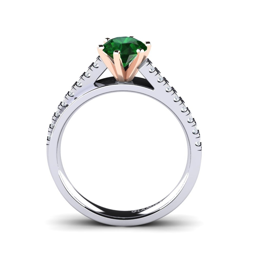 14ct White & Rose Gold Tsavorite Engagement Ring Wesle 0.8 crt