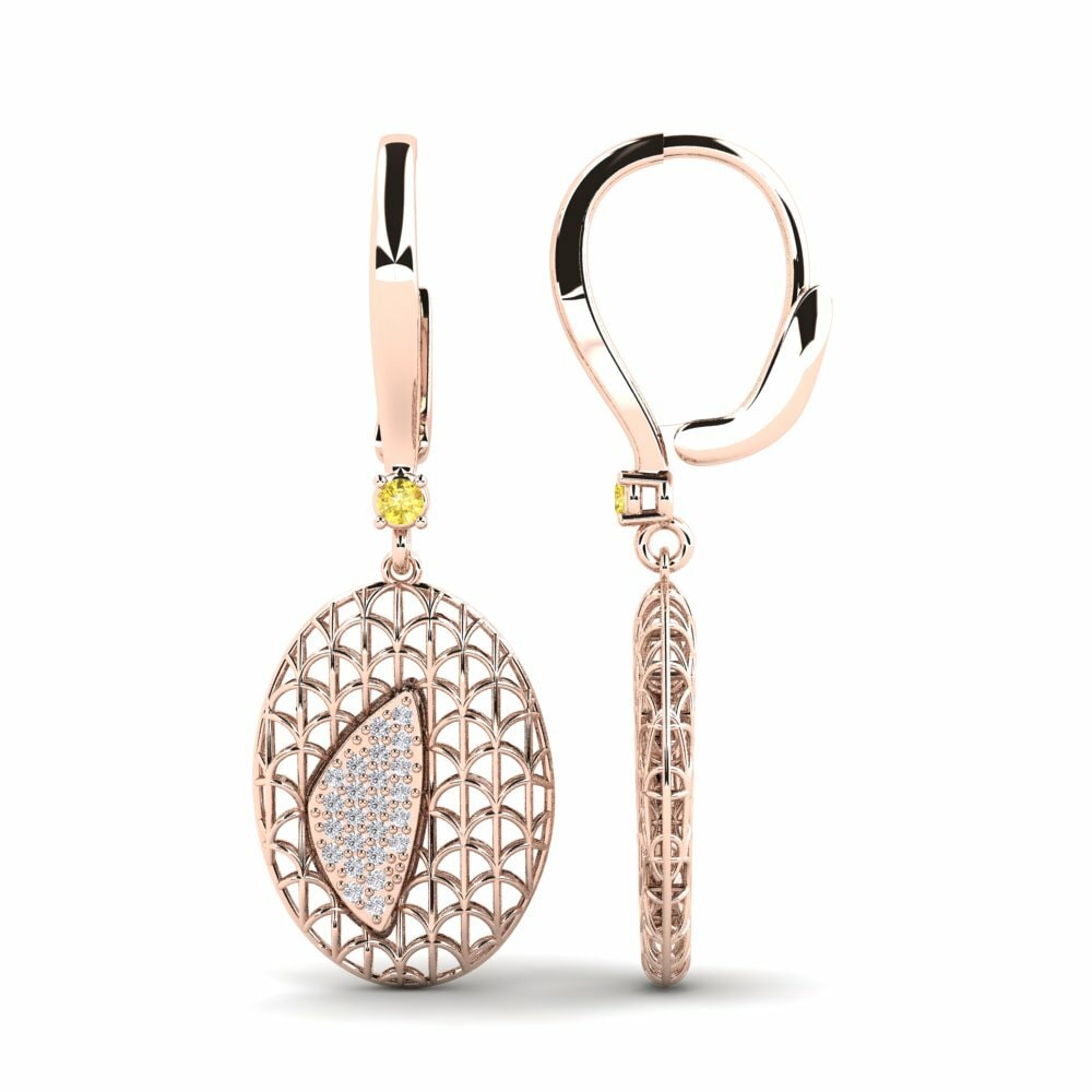 Saphir Jaune Boucle d'oreille femme Wonda