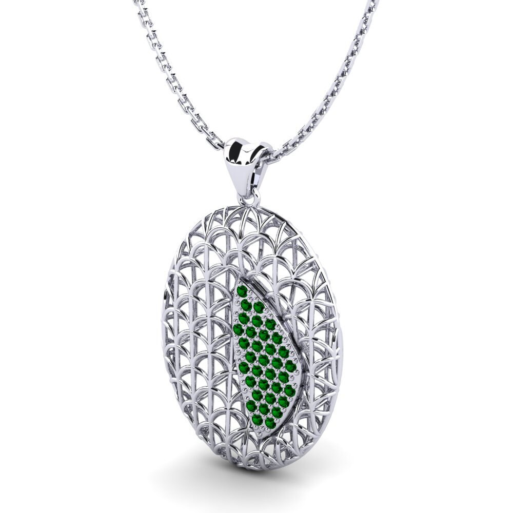 Plata 925 Circonita Verde Colgante de Mujer Wonda