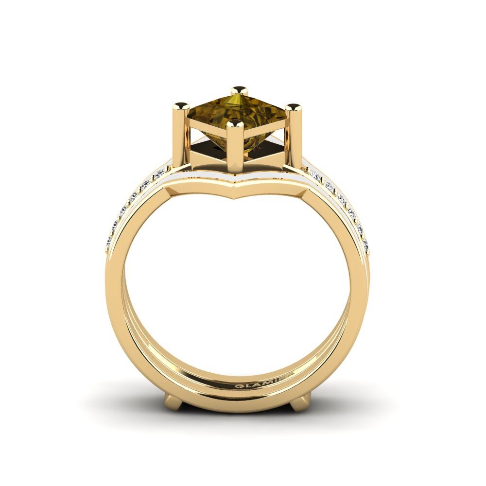 Circón Marrón Anillo Wourg - SET