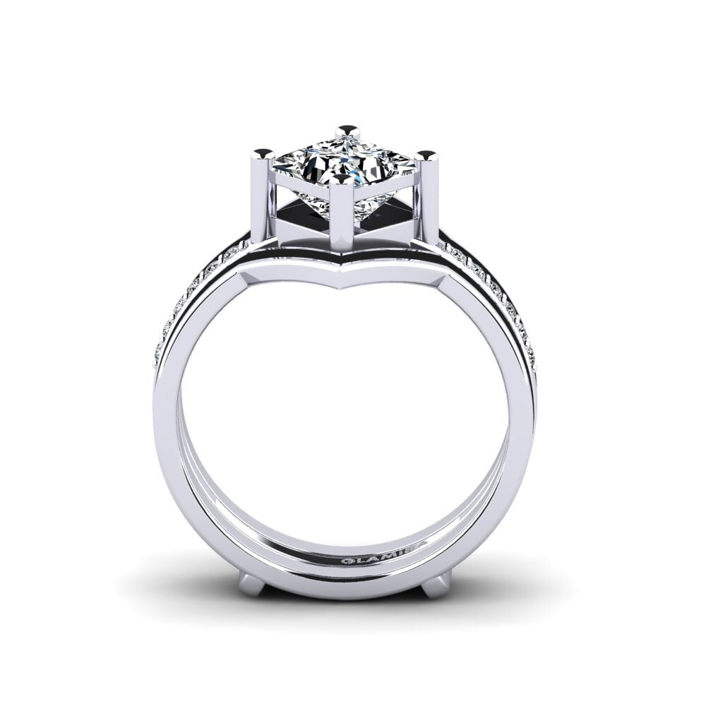 Or Blanc 14k Bague Wourg - SET