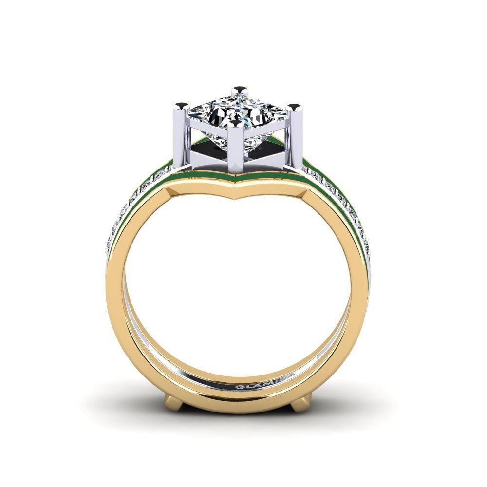 750 Gelb & Weißgold Ring Wourg - SET
