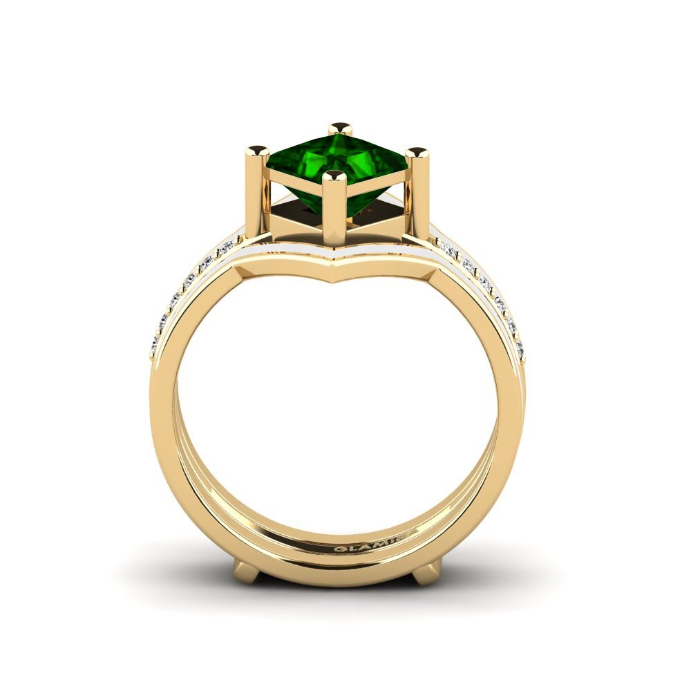Grüner Turmalin Ring Wourg - SET