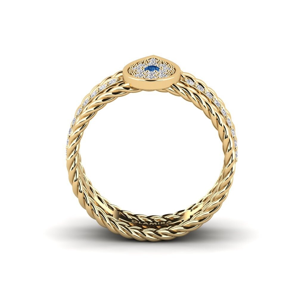 Zircônia azul escuro Anel Wrapup